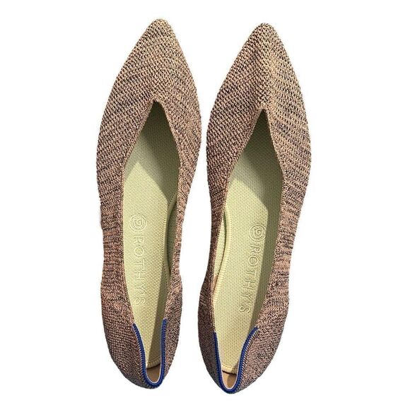 Rothy's The Point Star Dust Metallic Ballet Flat Women’s US 12 EU 43 Silver - Picture 9 of 9